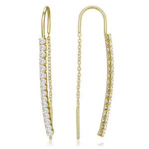 MINET Elegant gold-plated silver drop earrings with white zircons JMAS0332GE00