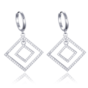 MINET Modern silver earrings with cubic zirconia JMAS0230SE00