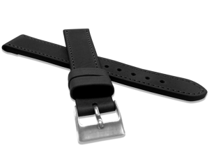 LAVVU LSAUB20 čierny prešívaný športový remienok z luxusnej kože Top Grain – 20 mm