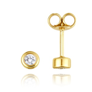 MINET Elegant gold earrings with white zirconia, 585/1000 gold, 0.85 g, JMG0273WGE02