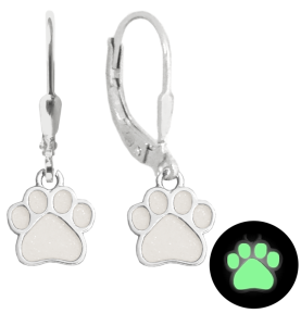 MINET Glowing white children's silver earrings TLAPKY JMAD0025WE00