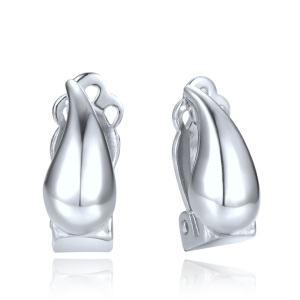 MINET Modern silver drop clip-on earrings for pierced ears JMAN0565SE02