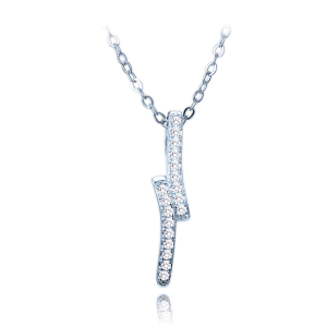 MINET Luxury silver necklace with white cubic zirconia JMAS0291SN45