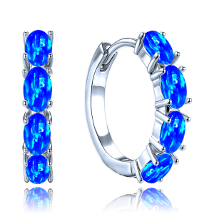 MINET Silver earrings with blue opals JMAS0295BE00