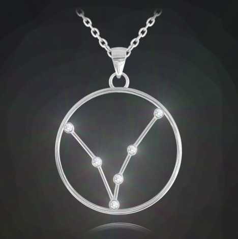 MINET Stříbrný náhrdelník Stars znamení RYBY Czech Crystal JMAS9503SN45