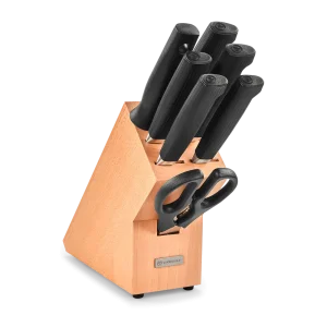 Wüsthof 1091870801 PARTNER 7-Slot Knife Block with 6 Knives and Scissors, Beech