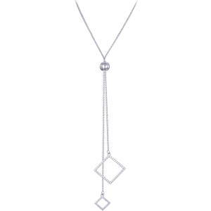 MINET Modern silver necklace with cubic zirconia JMAS0230SN70