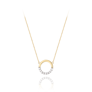 MINET Zlatý náhrdelník s bielymi zirkónmi Au 585/1000 1,35g JMG0056WGN45