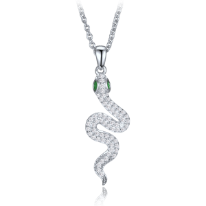 MINET Silver Snake Necklace with Zircons JMAS0324SN45
