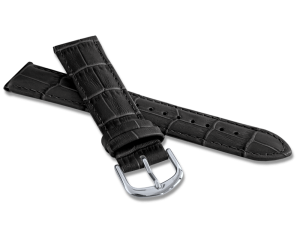 MINET BSIUB20 Černý prošitý řemínek CROCO - 20 mm