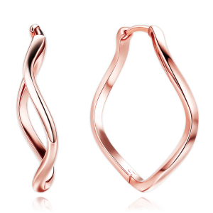 MINET Rose gold silver twisted earrings rings JMAS0292RE00