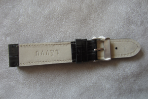 LAVVU LSIUB22 Black stitched CROCO strap made of luxurious Top Grain leather - 22
