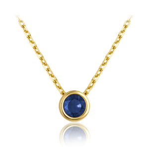MINET Jemný zlatý náhrdelník s modrým zirkónom Au 585/1000 1,85 g JMG0311BGN46