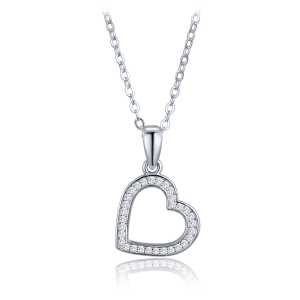 MINET Silver necklace with heart - mother JMAS0317SN45