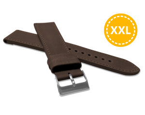 LAVVU LSAXC22 XXL Extended Stitched Dark Brown SPORT Strap Made from Premium Top Grain Leather – 22 XXL
