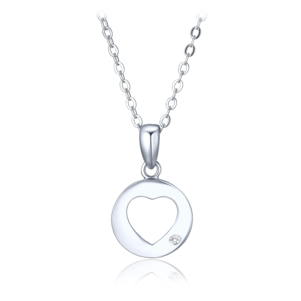 MINET Silver necklace with heart - mother JMAS0316SN45