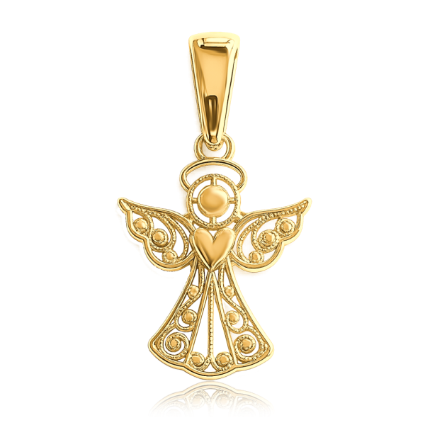 MINET Subtle Gold Angel Pendant, 585/1000 Gold, 0.95 g, JMG0382WGP01