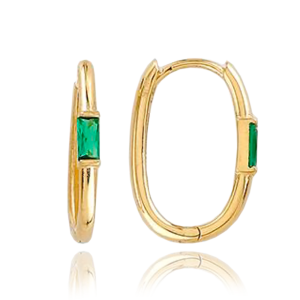 MINET Gold earrings with green zircons Au 585/1000 1,50g JMG0090GGE00