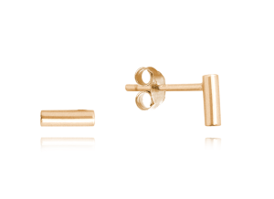 MINET Minimalistické Rose gold stříbrné náušnice TYČKY JMAN0196RE00