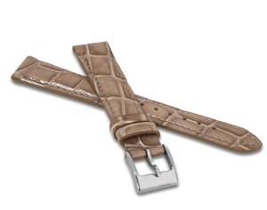 MINET MSPUF14 Beige glossy leather strap CROCO - 14 mm