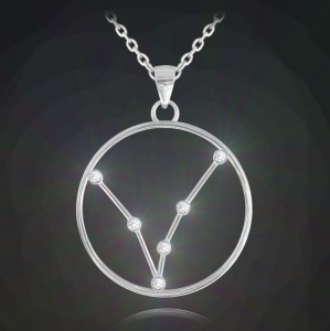 MINET Stříbrný náhrdelník Stars znamení RYBY Czech Crystal JMAS9503SN45