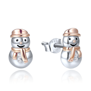 MINET Christmas silver snowman earrings JMAS8065SE00