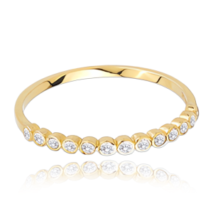 MINET Zlatý prsteň s bielymi zirkónmi Au 585/1000 veľkosť 56 - 0,85g JMG0033WGR56