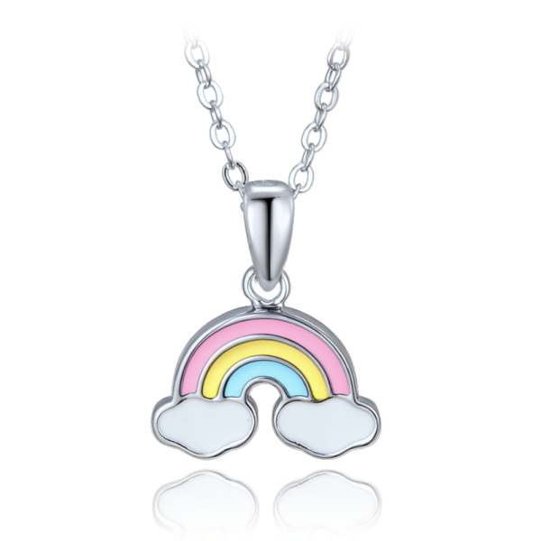 MINET Dětský stříbrný náhrdelník duha JMAD0064SN38