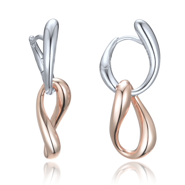 MINET Elegant two-tone silver earrings JMAS0301RE00