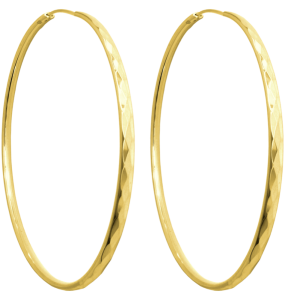 MINET Gold-plated cut silver earrings CIRCLES 7 cm JMAN0233GE07