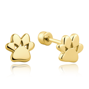 MINET Gold paw paw earrings with screw fastening Au 585/1000 1.80g JMG0105WGE01