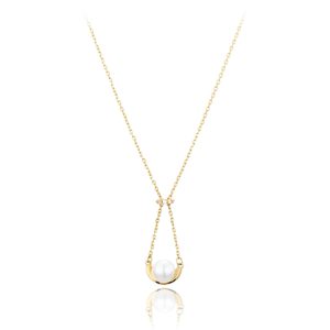 MINET Zlatý náhrdelník s prírodnou perlou Au 585/1000 2,30g JMG0132WGN48
