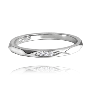 MINET+ Minimalistický snubní stříbrný prsten se zirkony vel. 58 JMAN0329SR58