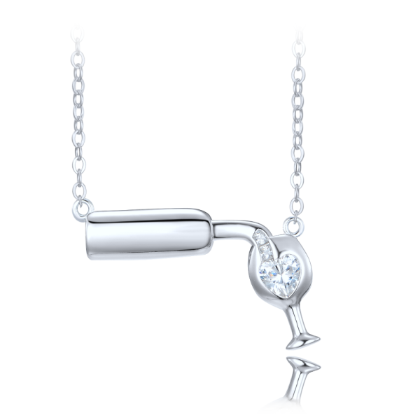 MINET Silver necklace white wine JMAN0625SN45