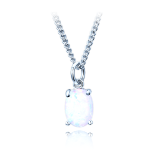 MINET Silver necklace with white opal JMAS0295WN45
