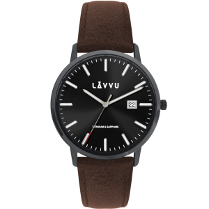 LAVVU LWM0264 Černé pánské hodinky se safírovým sklem Copenhagen Titanium Black