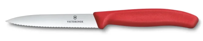 Nůž na zeleninu s vlnkovaným ostřím 10 cm Victorinox 6.7734.C1 Červený