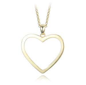 MINET Elegantný pozlátený strieborný náhrdelník so srdcom JMAS0234GN45