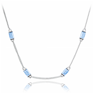 MINET Silver necklace with blue zircons  JMAS0243AN42