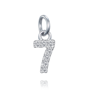 MINET Silver trailer numeral "7" inlaid with cubic zirconia JMAS9017SP00