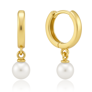 MINET Gold hoop earrings with natural pearl Au 585/1000 1.25g JMG0084WGE03