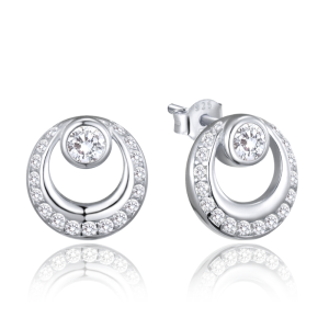 MINET Silver earrings rings with cubic zirconia JMAN0483SE00