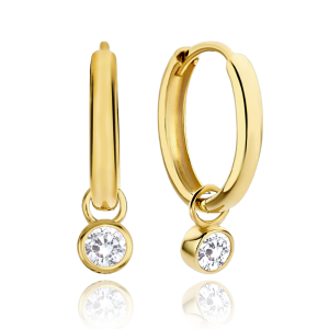 MINET Elegant gold earrings with white zircons Au 585/1000 1,60g JMG0270WGE00