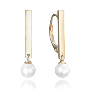 MINET Gold plated silver earrings with natural pearls JMAS7048GE00