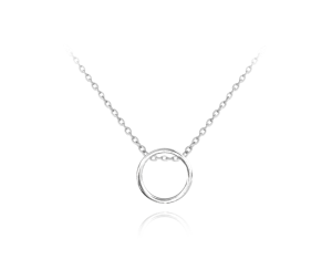 MINET Minimalistický strieborný náhrdelník CIRCLE JMAS0089SN45