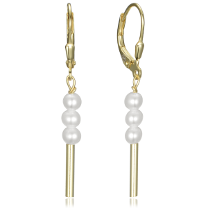 MINET Pozlátené strieborné náušnice s prírodnými perlami JMAS7059GE00