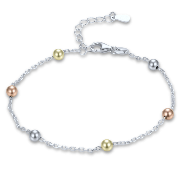 MINET Three-Tone Delicate Silver Bracelet with Bead JMAS0342TB16
