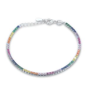 MINET Silver Tennis Bracelet with Multicolored Zirconia JMAS0331MB16