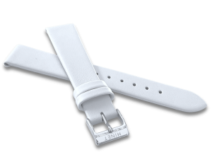MINET MSLWS14 White leather strap with silver buckle -14 mm