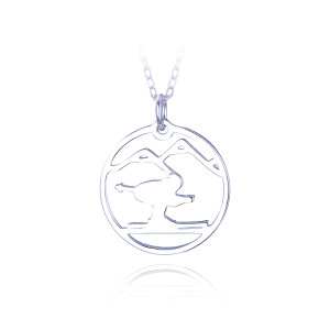 MINET Silver skier necklace JMAN0602LN45